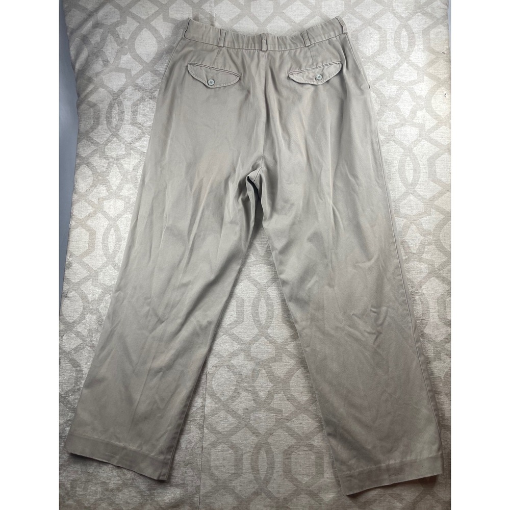 LL Bean Sportif USA Womens 14 Khaki Excellent Elastic Waist Twill Pants USA Made - Picture 9 of 9
